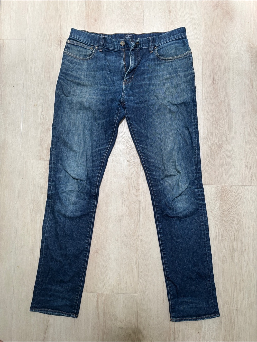 J. Crew Men's Slim Straight Jeans in Dark Blue Wash